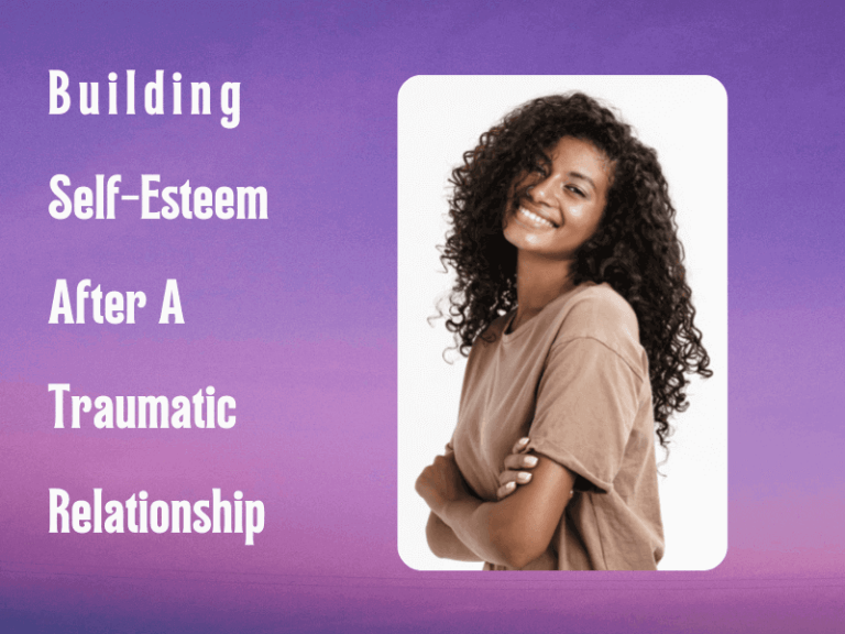 woman with high self-esteem hugging self