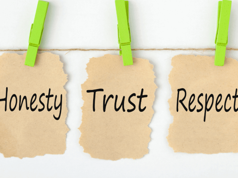 trust, honesty and resoect